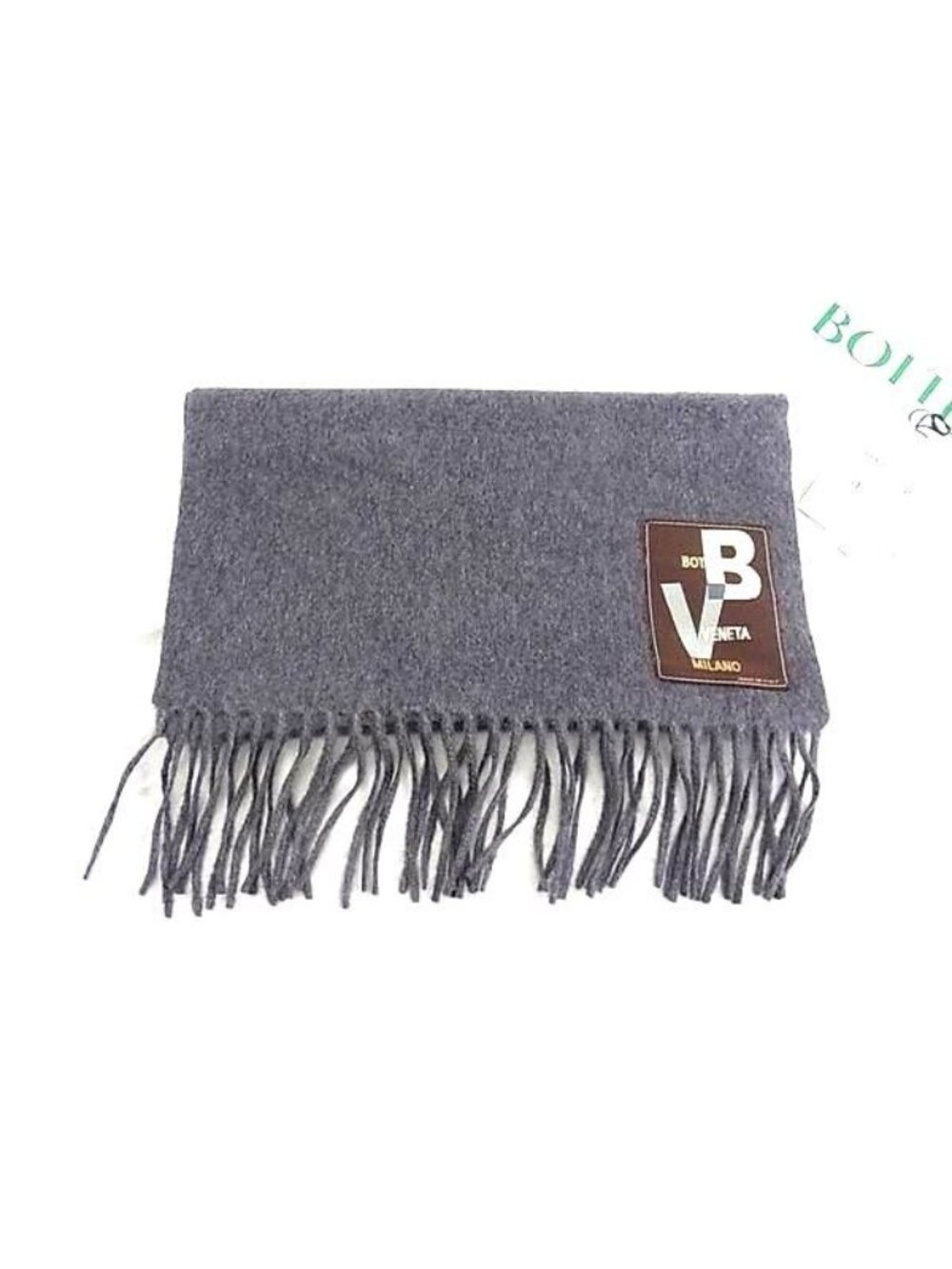 Bottega Veneta Cashmere Fringe Scarf Shawl Gray